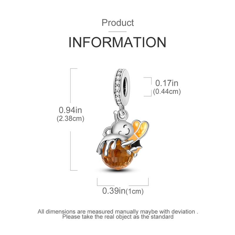 Pendant Charm Bead Copper Cute Bee Honey Beads Fit Original Bracelet For Jewelry Making Valentine'S Day Gift