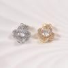 Two-Tone Four-Leaf Clover Diamond Halo Pendant Necklace in Gold and Silver - Women's Fashion Jewelry.