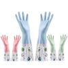 Baizien Cartoon PVC Household Cleaning Gloves - Waterproof & Fleece-Lined (2 Pairs)