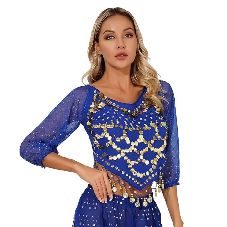 Damen Bauchtanz Kostüm Bauchtanz Münz Top Bauchtanz Crop Top Halloween Auftritt Kostüm Bauchtanz Outfit