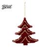 Lightweight Flocked Tree Hanging Soft Edging Retro with Gold Ornaments Christmas Red Velvet Flocking Fabric