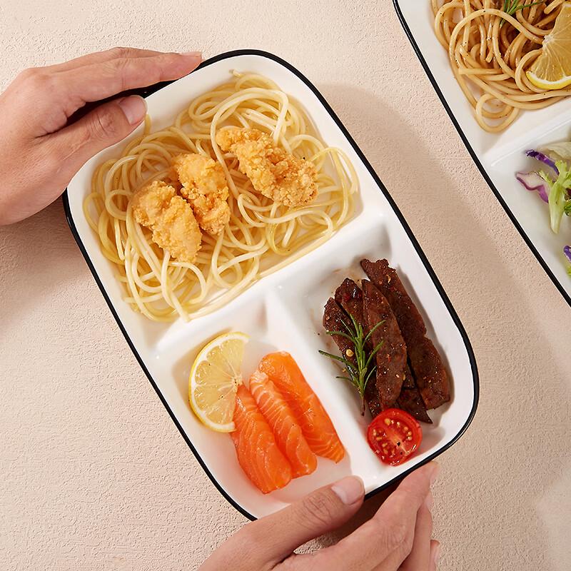 Piatto Diviso Baijie in Ceramica per Controllo delle Porzioni