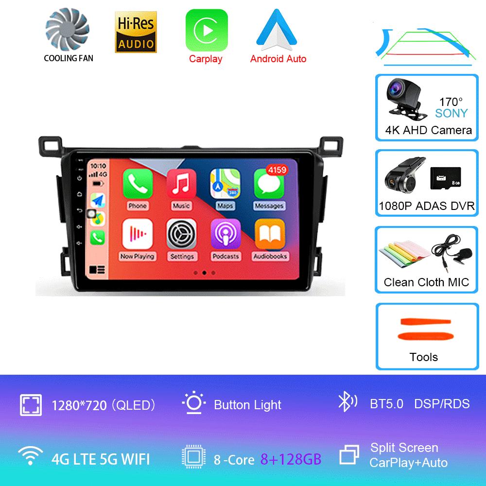 Android 14 For Toyota RAV4 Rav 4 2013 2014 2015 - 2019 Carplay Auto Car Radio GPS Navigation DSP 360 Camera 2 Din Video Stereo