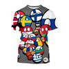 T-shirt Stampate 3D Countryball da Uomo Polandball Pallina Nazionale Grafica T-shirt Y2k Abbigliamento Divertente Moda Harajuku T-shirt Top