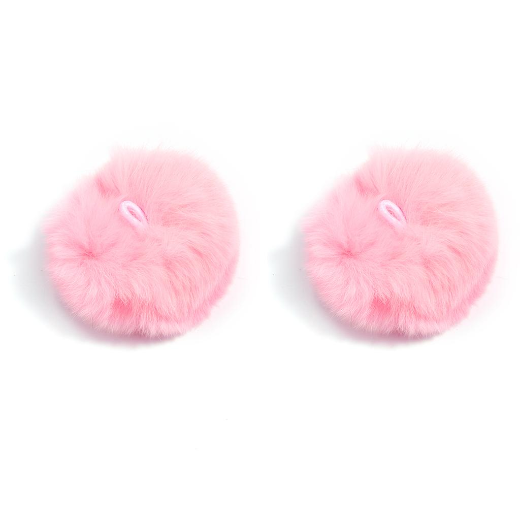 2pcs/lot 6cm Mink Fur Ball Pendants Colorful Fur Pom Poms Ball Charms DIY Keychain Hairpin Earrings Jewelry Crafts Accessories