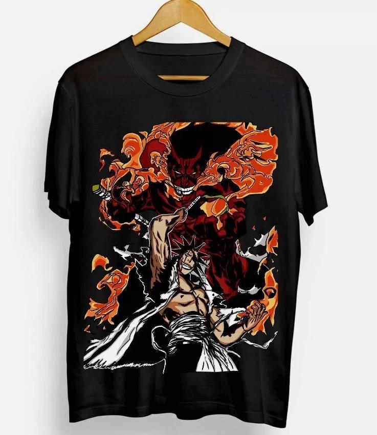Anime Zaraki Kenpachi Bleach Ichigo Bankai Black T Shirt Size S 4XL S