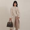 Eleganter Wollmischmantel in koreanischem Stil, mittellang