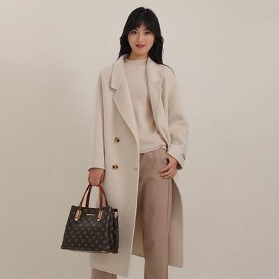 Korean Style Elegant Wool Blend Mid-Length Coat