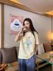 Plus Size Funny Plant Print T-Shirt: Women's Spring/Summer Loose Fit Pure Cotton Round Neck, Short Sleeve, 300 Jin