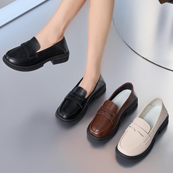 Women's Autumn Single Shoes 2024 Versatile Retro British Style Small Leather Shoes New Soft Leather Loafers Low Heels Women's Shoes