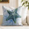 Sea Animal Turtle Coral Cushion Cover Natural Linen Pillow Cover DoubleSided Print Cushion Cover for Sofa Home Decor