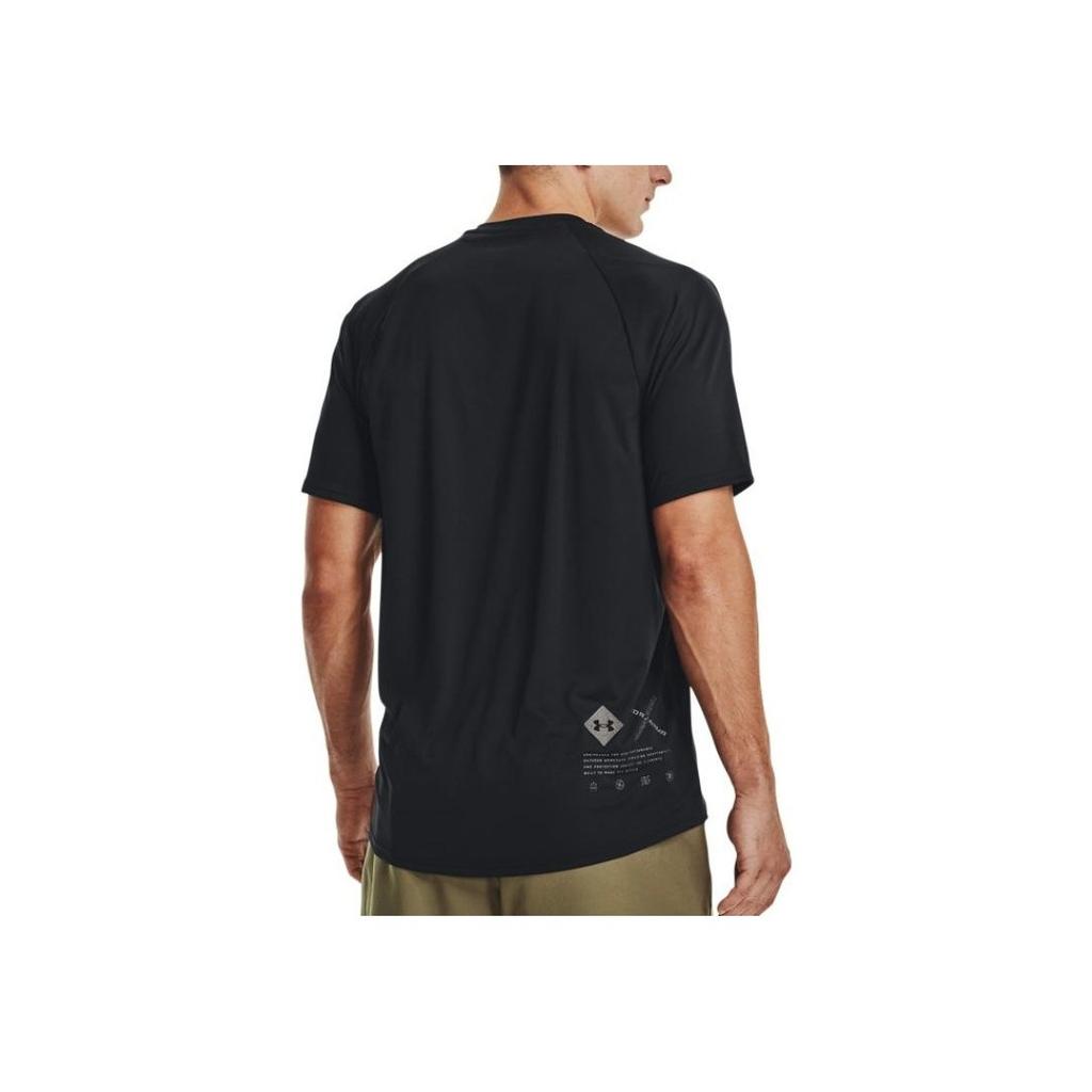 Under Armour Solid Color Breathable Training Short Sleeve T-Shirt Men Tops Black 1370405-001