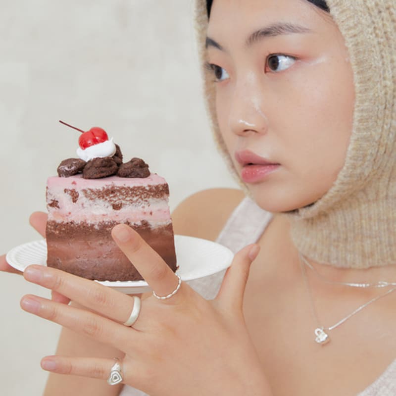 fillow puffy double heart ring