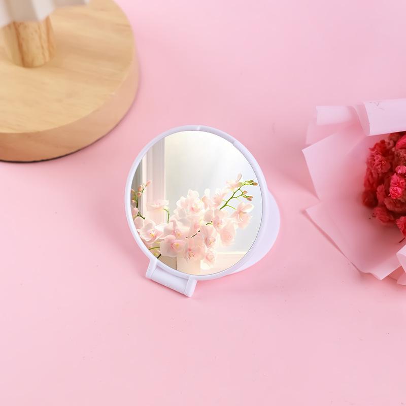 

Korean Sweet Cartoon Pocket Mirror: Portable, Creative, Round Mini Beauty Mirror 6.5*7 Mini Flip Cover Mirror белый