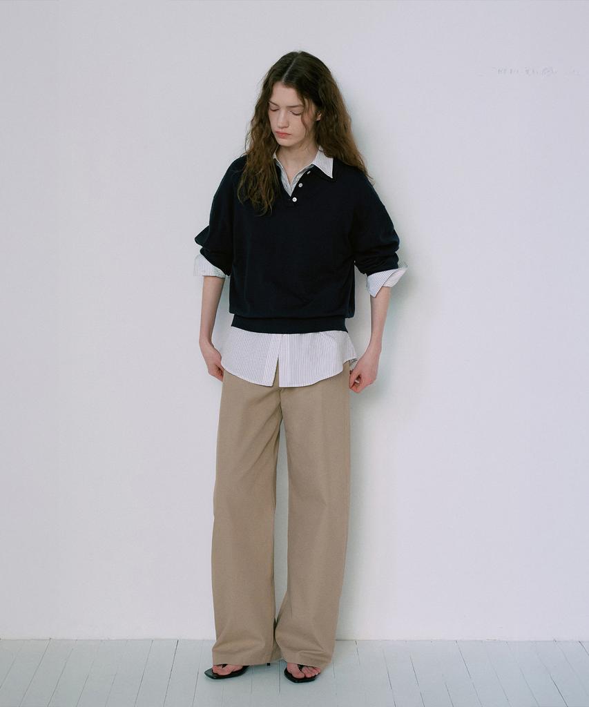 LAMEREI Natural Curved Cotton Pants[Lmbfsppt505]-2Color