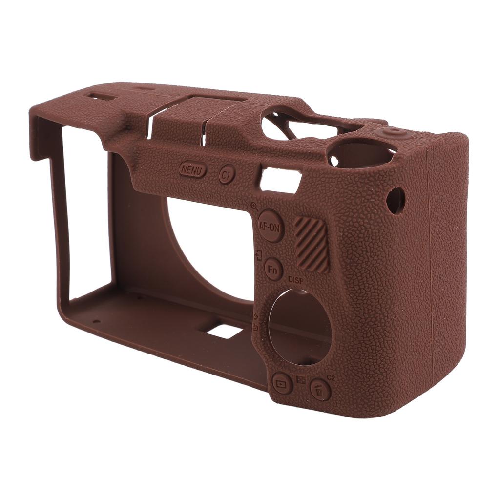 Husă Cameră Silicon Moale Absorbție Șoc Anti-Alunecare Husă Protectoare Cameră pentru A7CII A7CR Maro