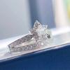 925 Sterling Silver Star Ring Female Fashion Engagement Party Accessories Luxury Bright CZ Wedding Band Statement Jewelry