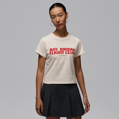 Jordan Flt T Shirts Women s Ecru Crew Neck Moderate S