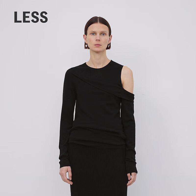 LESS 2023 Winter Merino Wool Round Neck Pullover Sweater