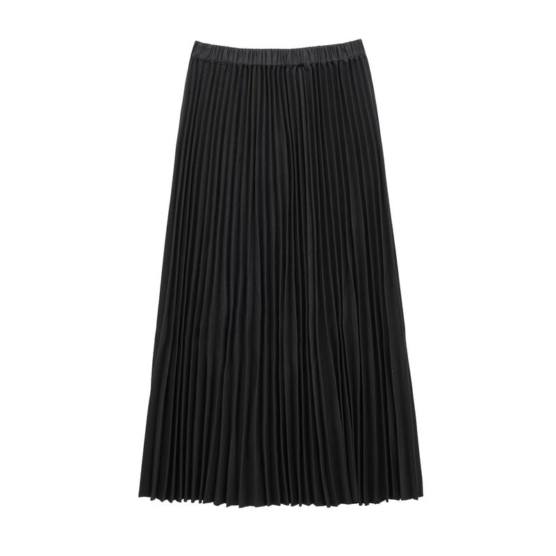 

Kaslead New Arrival Women s Fashion Style Fashion Elegant Mid-Length Pleated Skirt 05215583800 Black L