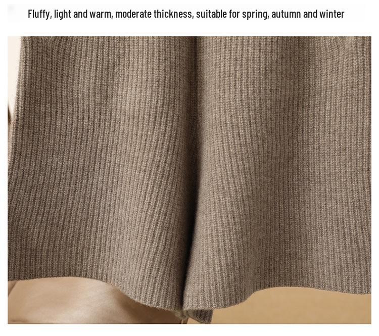 Dámské vlněné pletené šortky s vysokým pasem – Podzim/Zima 2023, Jednobarevné, Zesílené, Štíhlé tříčtvrteční délky