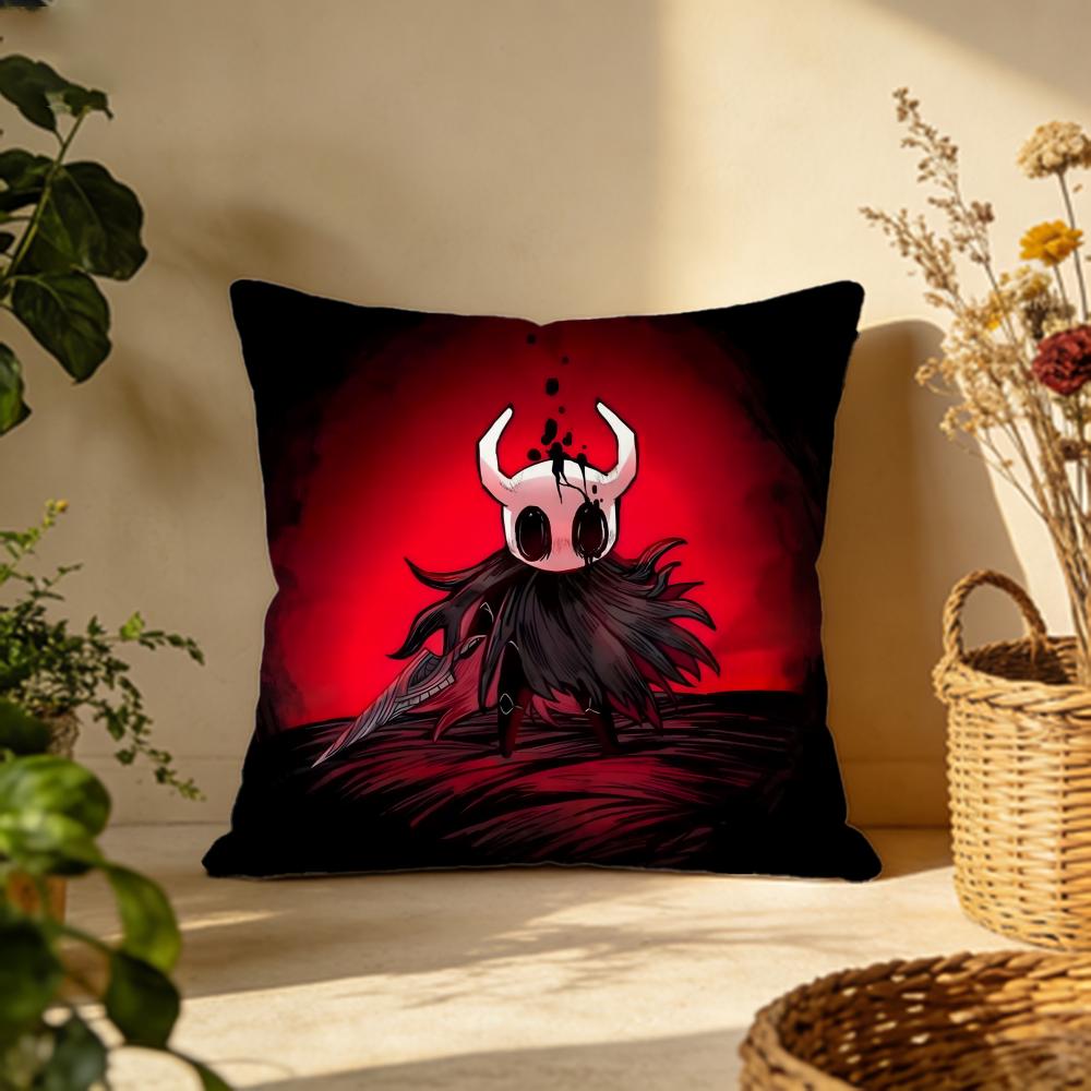 Stylish HHollow Knightes Cushion Cover Versatile DoubleSided Pillow Case Fit for Sofa Bed Car Daily Decor