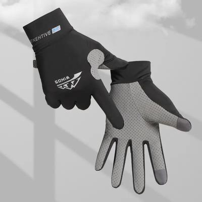 Cycling Gloves Ice Silk Anti-UV Sunscreen Outdoor Fishing Driving Gloves Anti-Slip Full Finger Breathable Unisex Riding Gloves