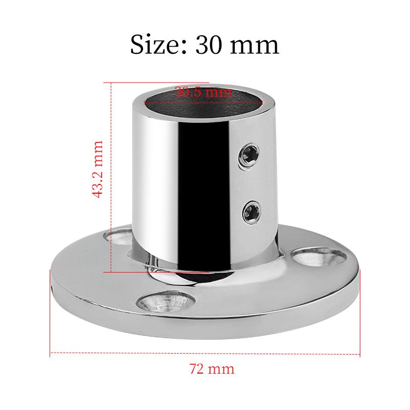 AndyMarine 60/90 Degree Round Base Stainless Steel Handrail Accessories Suitable for Boats Yachts Construction Hardware(30/32MM) 90 degree 30mm
