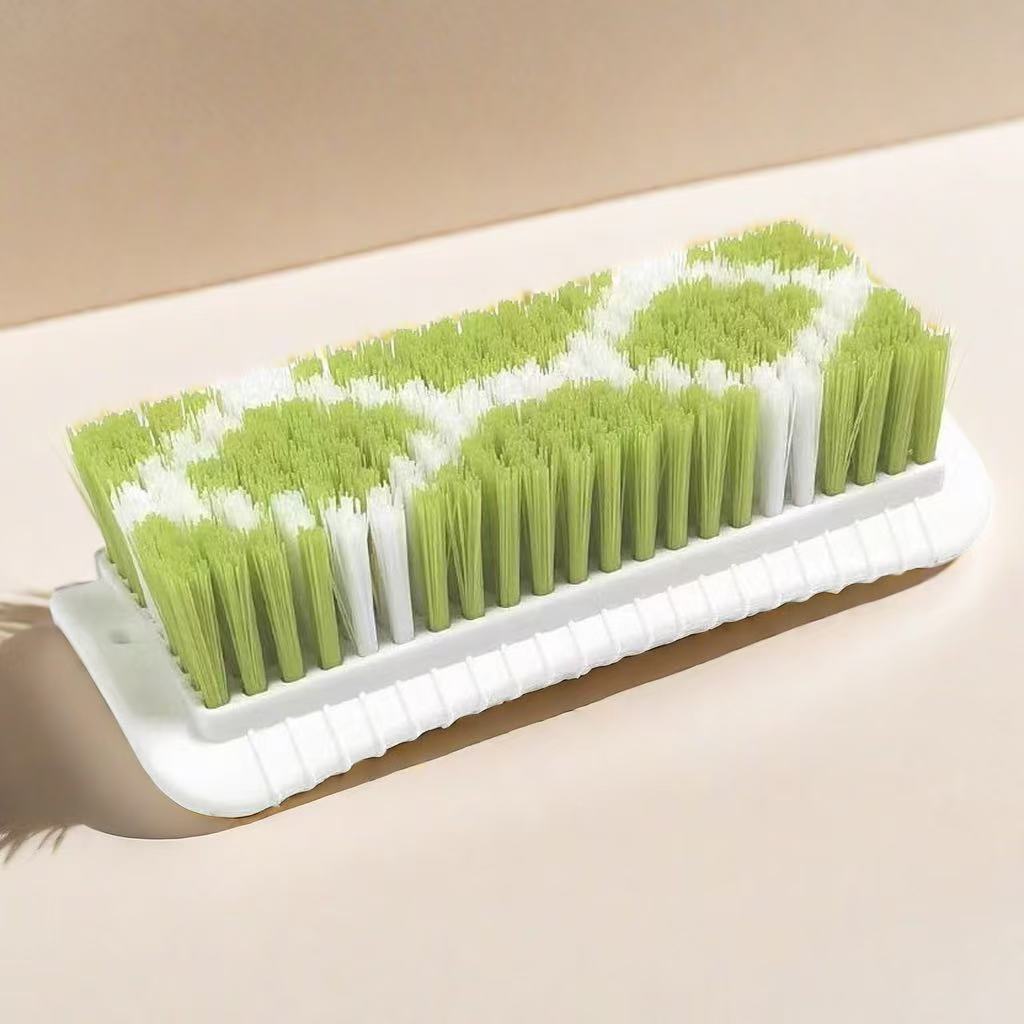Hard bristle cleaning brush, multi-functional laundry brush, colored bristle board brush, household plastic shoe brush, household laundry brush зелёный