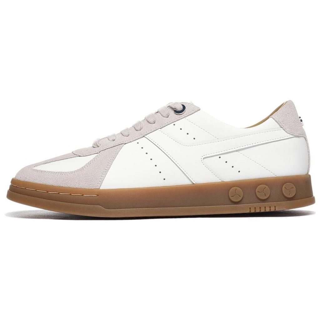 Li Ning Zheng Rong 002 Leather Casual Fashion Slip Resistant Durable Lightweight Low Top Skate Shoes Men Sneaker White Gray ALHS027-2