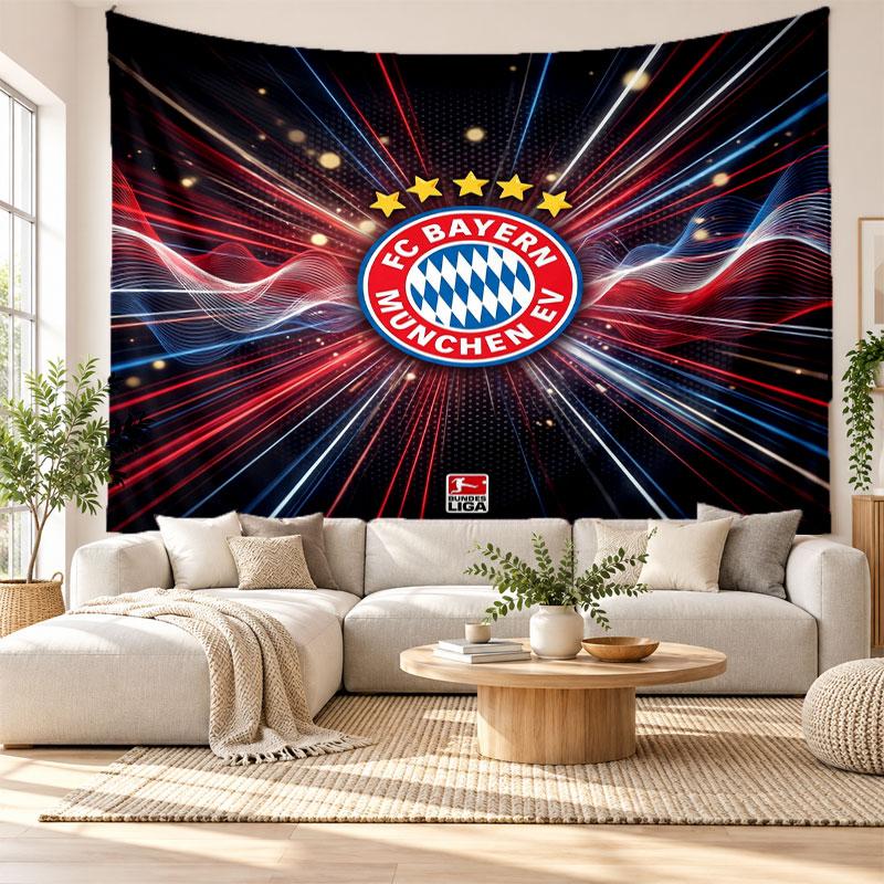 Nástěnná tapiserie Bayern Mnichov, Nástěnný závěs z měkké látky, Dekorativní pozadí pro ložnici, Domácí nástěnné umění
