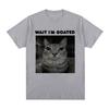 Wait I'm Goated Funny Meme Cat T-shirt Men's Women Clothing Cotton Casual Oversized T-shirts Hip Hop Vintage T Shirts Streetwear