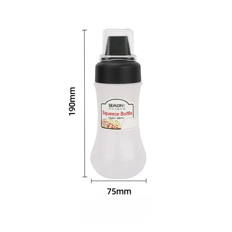 

Бутылка для соуса с несколькими отверстиями, мерный диспенсер для приправ, кухонная, для барбекю, салата, кетчупа чёрный