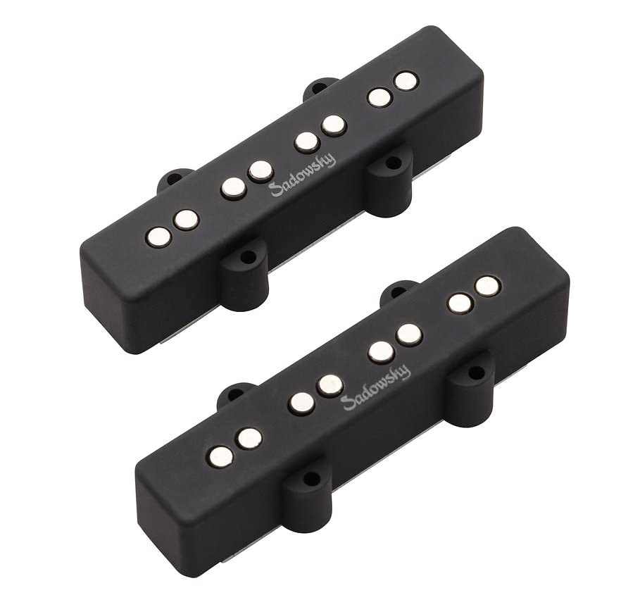 Sadowsky Bass Pickup Set Split Bridge Neck PU J4 S Black J/J-Style (Alnico V/Alnico III), Noise-Cancelling, Coil, 4-String - & [SAC NC]