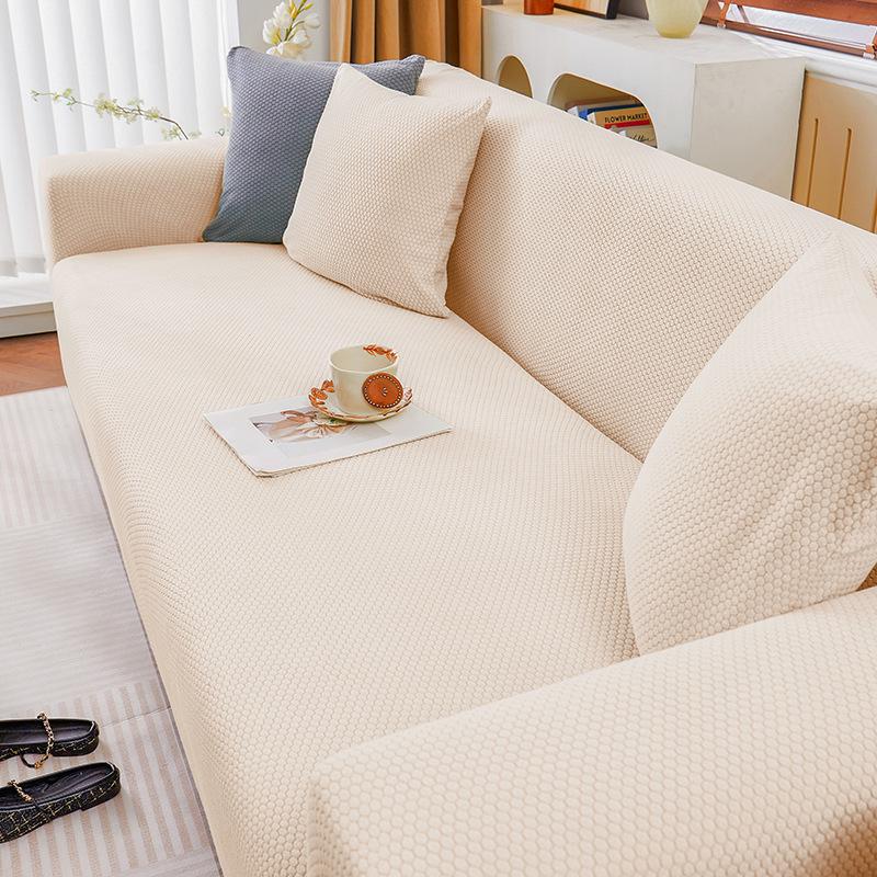 

2026 Cream All-Season Multifunctional Sofa Cover: Solid Color, Cat Anti-Scratch, All-Inclusive Style S: 1-seater, 90-140cm