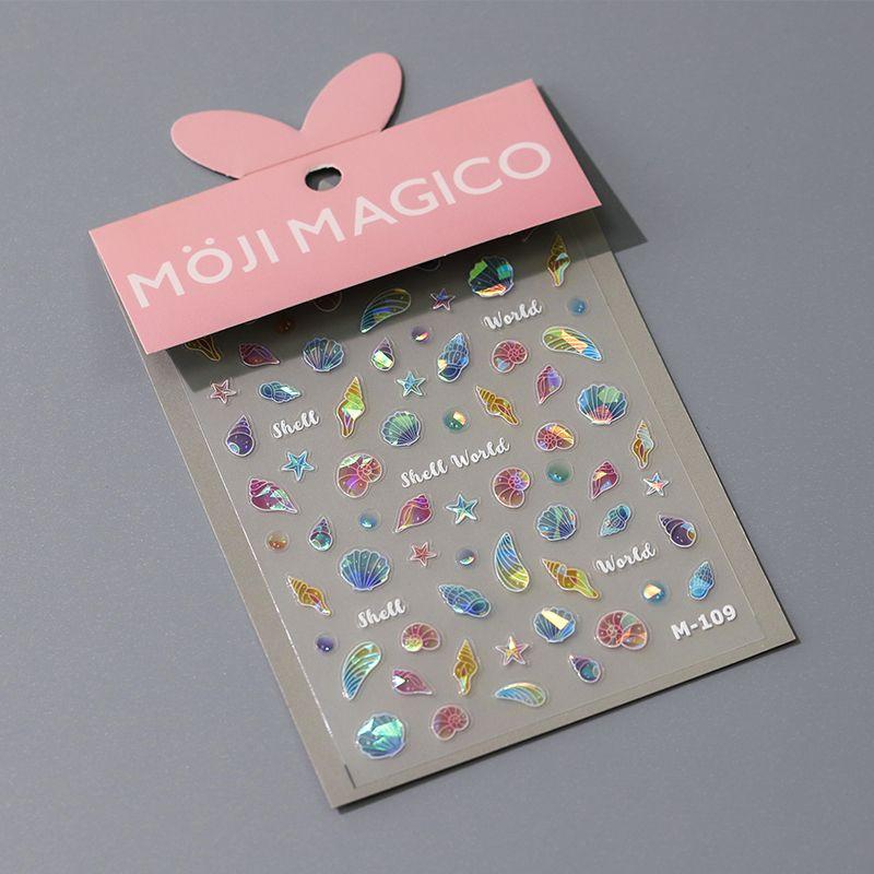 

Qiji Dream Sequins Conch Shell Three-Dimensional Relief Nail Stickers Waterproof Nail Sticker Decorations M109 110 M109 (Flash)