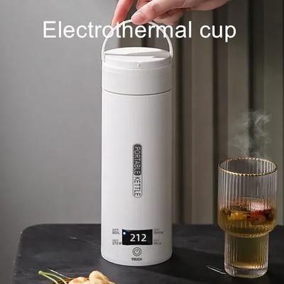 500ML elektrické konvice přenosná konvice na čaj a kávu cestovní vařič vody termální hrnek proti opaření láhev na vodu anglické menu