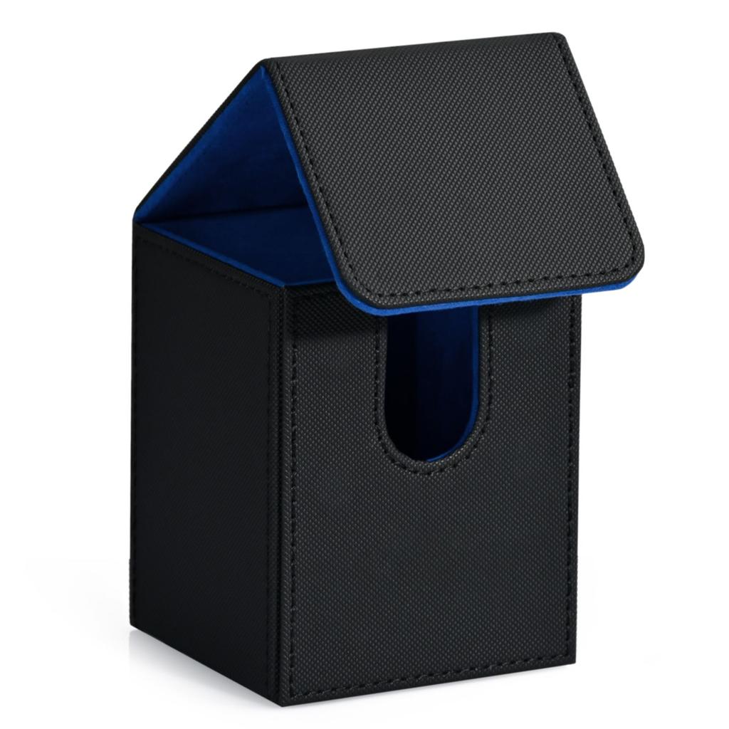 Card Deck Box,Card Storage Box holds 100+ Single Sleeved Cards, PU Leather Magnetic Closure for Magic cards TCG cards
