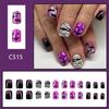 24 Pcs Halloween Artificial Nails Halloween Press On Nails Short Square False Nails Full Cover Stick on Nails