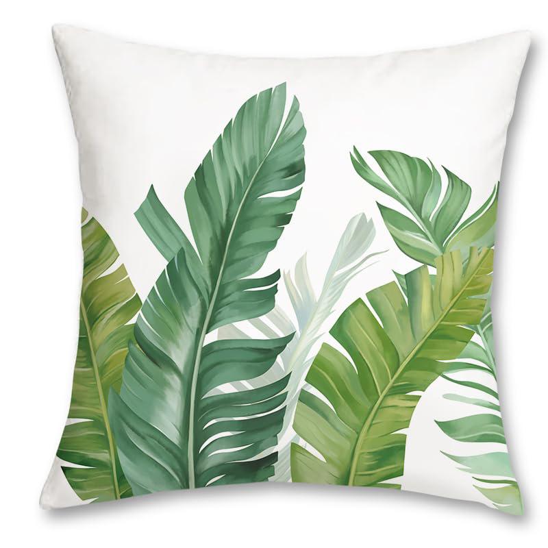 Home Decor Exotic Tropical Leaf Pattern Throw Pillow Covers Pattern Cushion Cover Suitable For Sofa Bedroom Car Pillow Cover