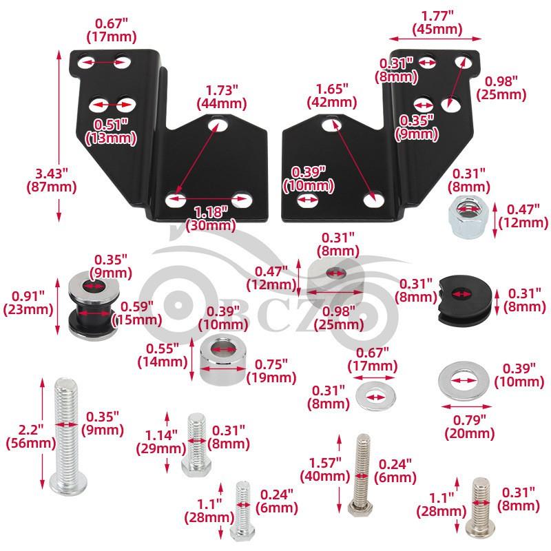 Harley-Davidson Touring Rear Rack Mounting Kit With Backrest Support Bracket FLHT FLHR 1997-2008