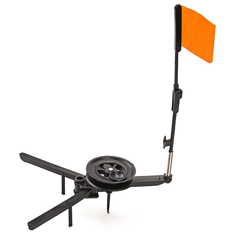 Black Folding Tripod for Winter Ice Fishing with Portable Storage and In-stock Ice Fishing Rod