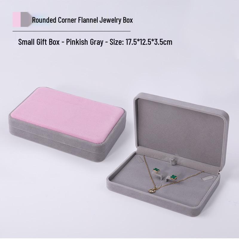 Rounded Corner Plush Jewelry Storage Box for Bracelets, Rings, and Necklaces