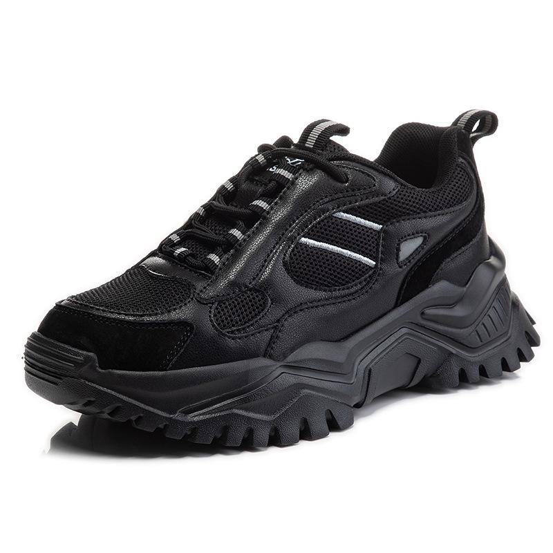 Dad shoes spring 2025 new thick sole heightening comfortable casual sports women's shoes versatile running leather women's shoes