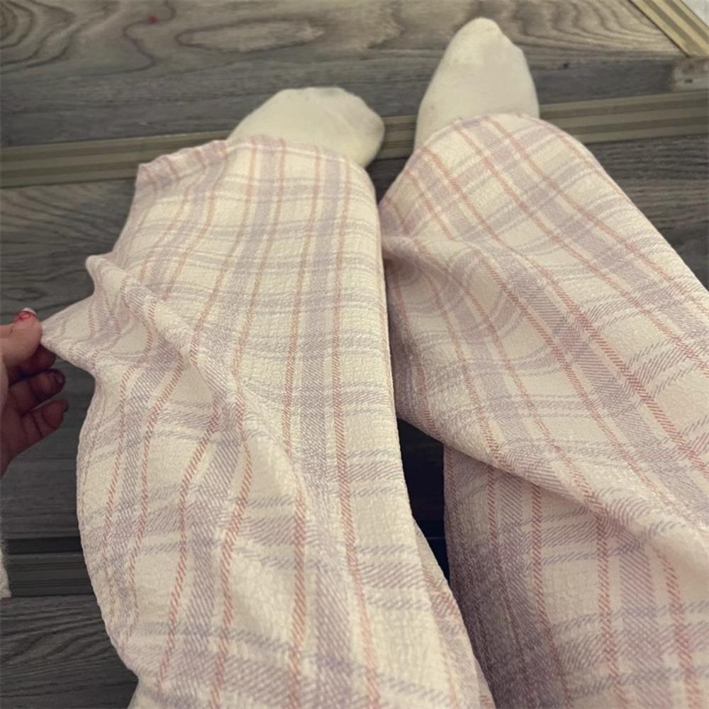 High Waist Casual Pants Women Wide Leg Baggy Home Pajama Soft Sweet Trousers Students