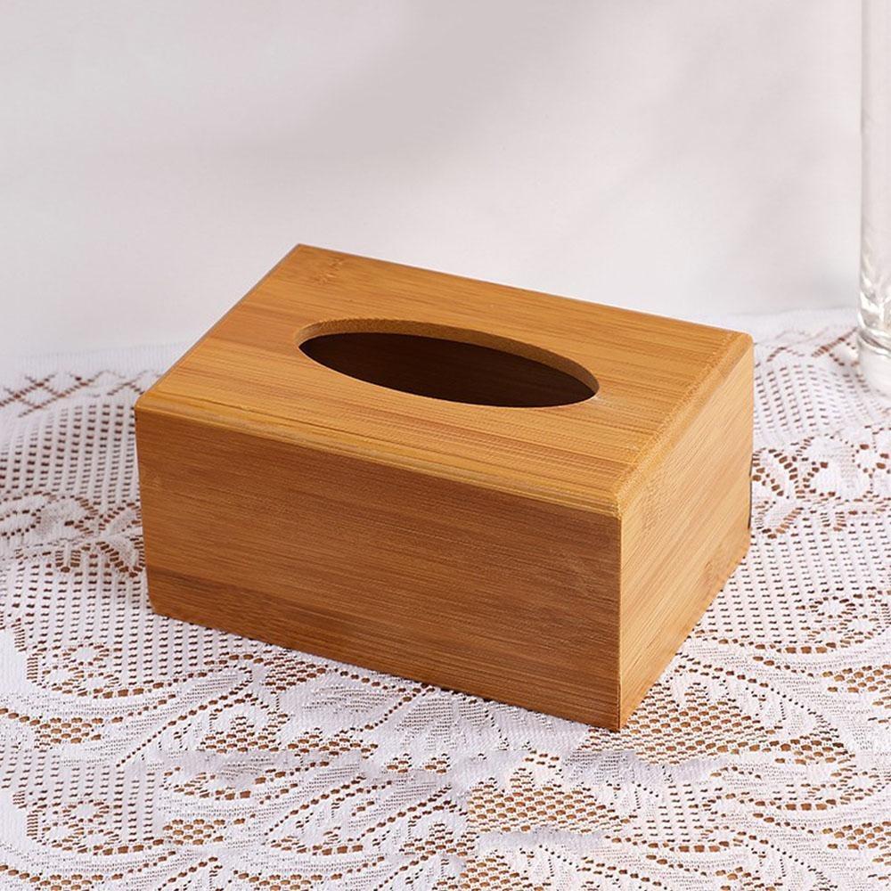 Home Creative Desktop Organizer Bamboo Table Decoration Square Storage box Napkin holder Tissue Holder Tissue Rack
