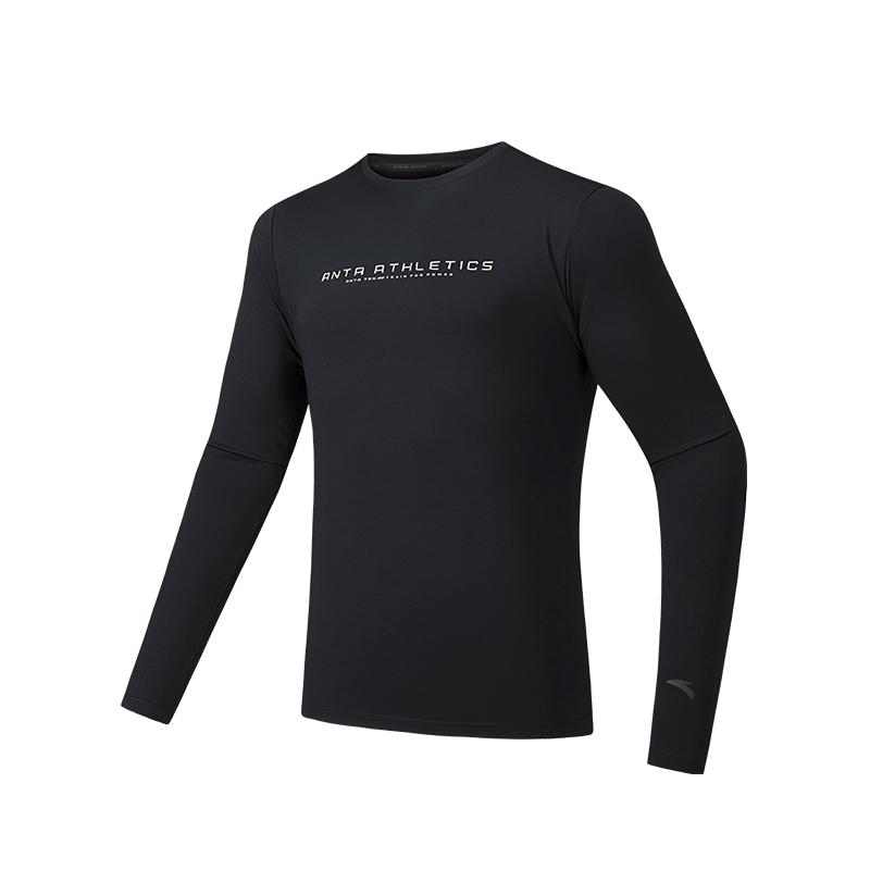 Anta Simple Fashionable Versatile Comfortable Letter Sports Round Neck Long Sleeve T-Shirt Men Tops 152537403-2