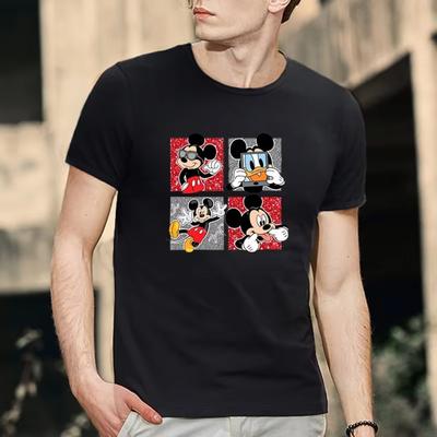 Men T-Shirts Casual Comfortable Print Crew Neck Short Sleeve Tees - Breathable Comfy Slight Stretch Regular Fit Cotton T-Shirt