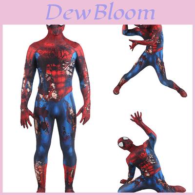 Spooky Spider-man Cosplay Costume Unisex Jumpsuit With Perfect Stitches And Little Shiny Spandex Material.