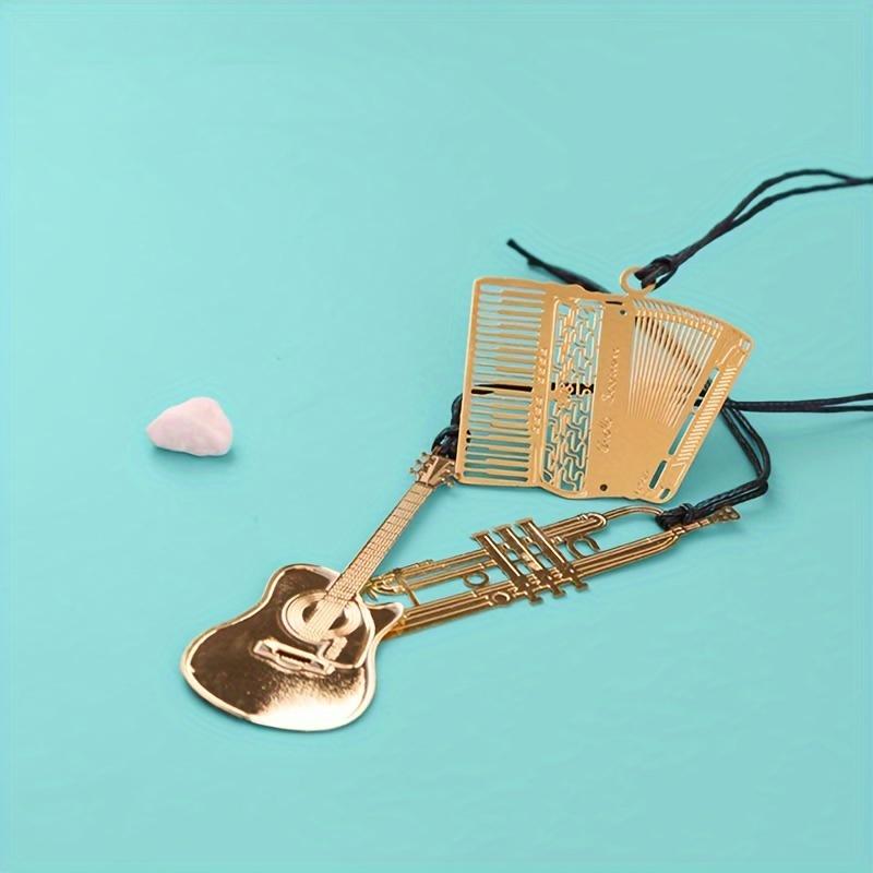 1pc Music-Inspired Metal Bookmark - Unique Instrument Design for Book and Music Lovers, Piano,Guitar,Organ,Harp,Violin, Trumpet Options Available